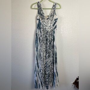 Michael Michael Kors Boho Tie Dye Fringe Maxi Dress Size XS